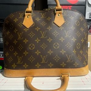 Louis Vuitton Monogram Alma PM Handbag Satchel Purse Handle Repair Required.